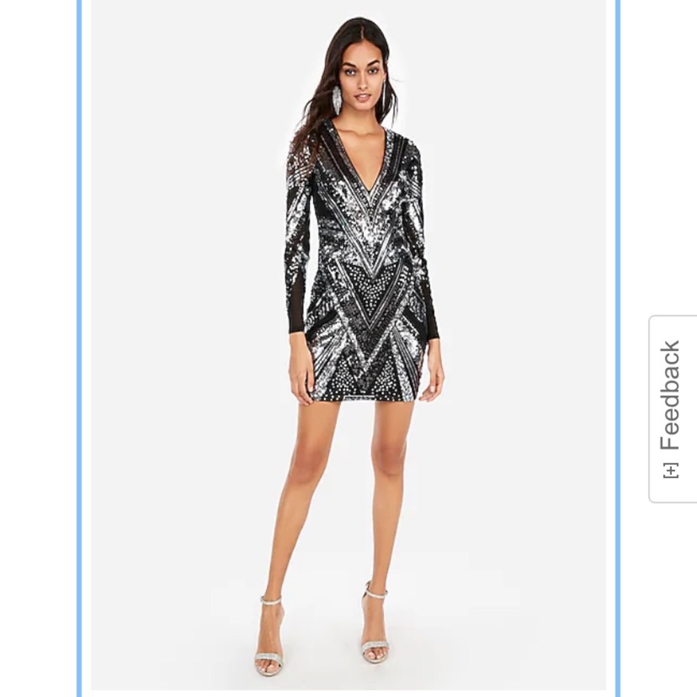 Patterned Sequin Mini Dress - Picture 6 of 6